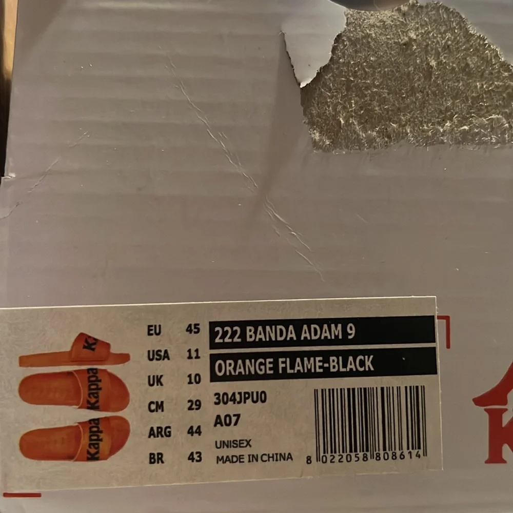 Kappa 222 Banda Adam 9 Slides Orange/Black |‎ NEW/NWT!!🔥🔥